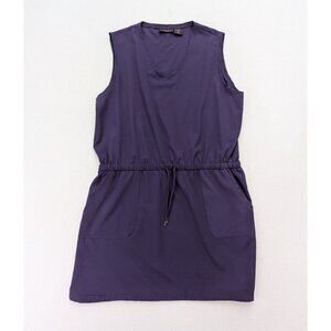 Sleeveless Purple Drawstring Waist Dress